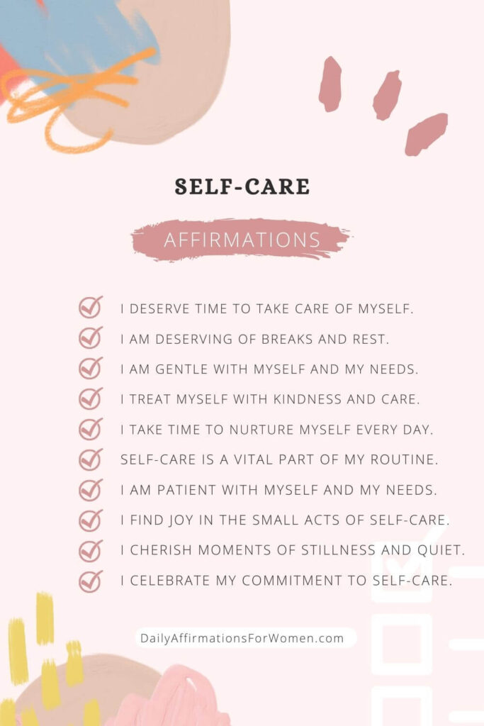 self care affirmations poster