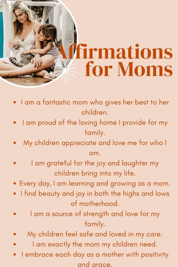 positive affirmations for moms poster